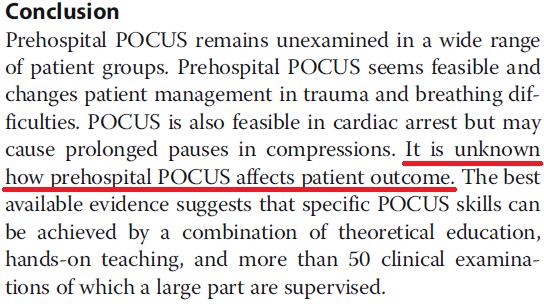 Ověření POCUS vs klinická situace v urgentní medicíně Bøtker MT et al.