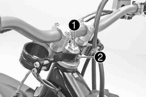 SERVISNÍ PRÁCE NA PODVOZKU 35 10.9Demontáž krytu vidlice x Přípravná práce Zdvihněte motocykl na stojan. ( str. 32) Vyjměte přední kolo.x( str. 62) Demontujte vidlice.x( str. 34) Hlavní práce Vyjměte šrouby1na levé vzpěře vidlice.