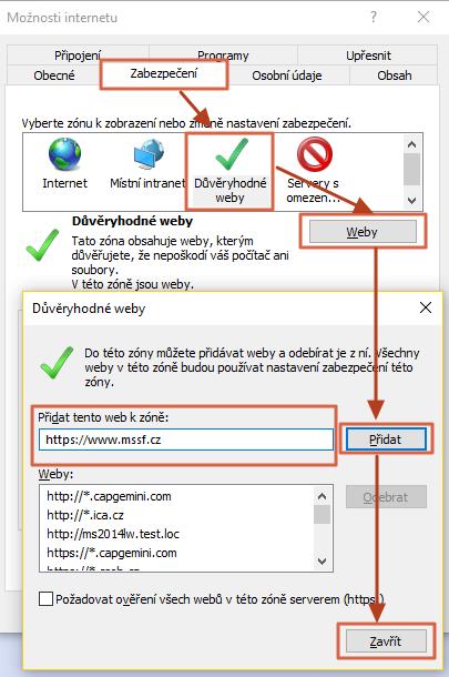 2. V Internet Explorer 11 otevřít odkaz https://www.mssf.