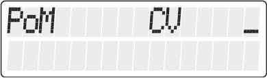 66 Informace LH101 Zcela vlevo bliká c, vpravo se zobrazí hodnota: Pokaždé, když zadáte číslo CV, je do dekodéru odeslán povel ke čtení PoM. Následně dekodér odešle obsah příslušného CV přes RailCom.