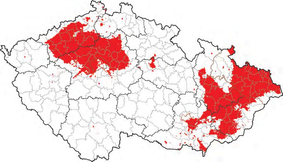 IMISE Èeská republika území s pøekroèením LV area with LV exceedances e regions obce s rozšíøenou pùsobností municipalities 21.8 % Obr. II.4.3.