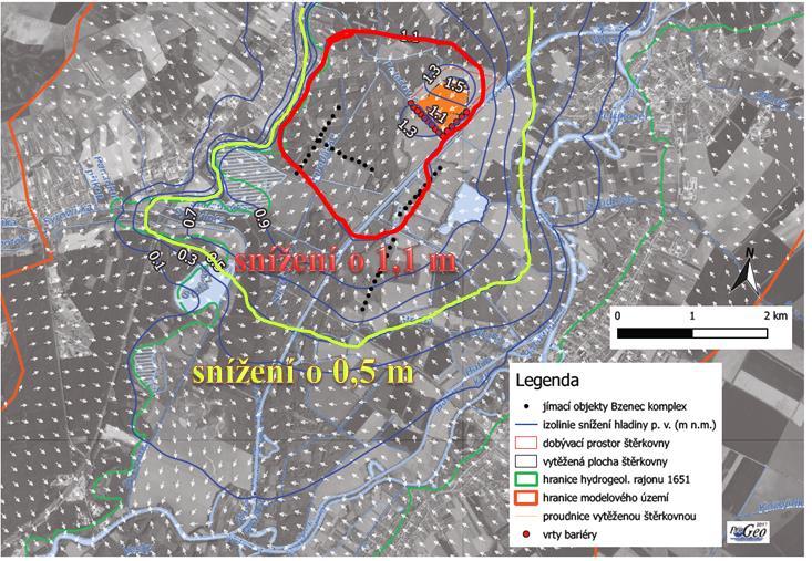 těžební společnosti upřednostněno také proto, že v daném případě skutečně lze konstatovat pouze malé hydraulické ovlivnění oblasti vodního zdroje; ale v případě řádného provozu sanační technologie