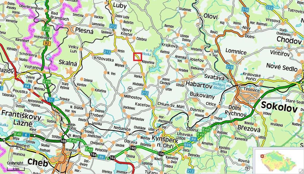 2. GEOMORFOLOGICKÁ CHARAKTERISTIKA Studovaná oblast se nachází v jihozápadní části Krušných hor, v blízkosti hranic s Německem.