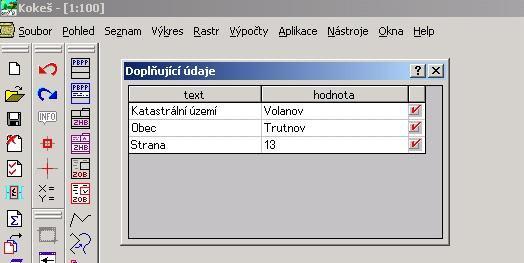 obr. 2 vložení doplňujících údajů Pomocí funkce Popis