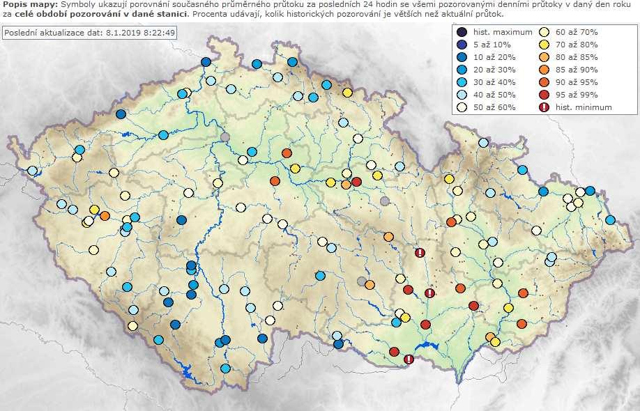 (VVK), mají v současnosti 2 stanice (5 %) v hloubce 0 až 10 cm, 8 stanic (19 %) v hloubce 10 až 50 cm a 12 stanic (30 %) v profilu 50 až 100 cm. G.