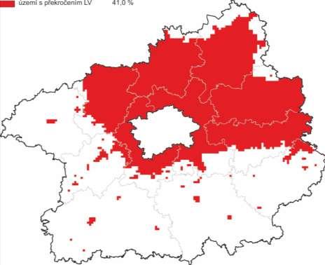 limitů, zóna CZ02 Střední Čechy, 2012 Zdroj dat: ČHMÚ Zdroj