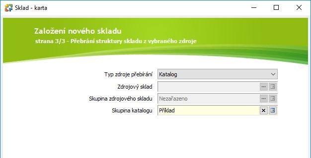 Příklady Na předchozí straně průvodce založením Skladu se nastavují velmi důležité údaje pro oceňování a zaúčtování zásob, rezervace a generování objednávek aj.