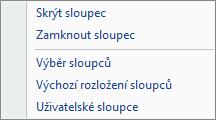 Všechny položky v uvedených sloupcích teď obsahují zadané znaky Tlačítko Hledat umožňuje fulltextové hledání (např.