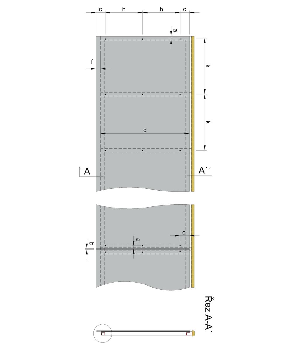 Detail Pro kotvení doporučujeme použít vrut s podložkou pro speciální ocelové konstrukce v nerezovém provedení nebo v provedení dle výsledné barvy fasádních desek.