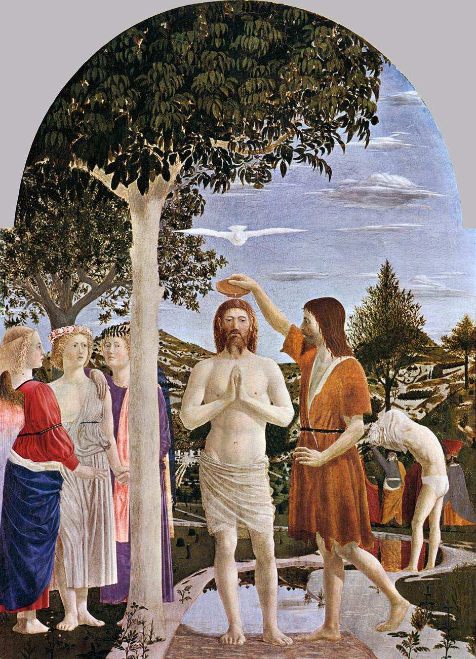 : 22. Piero della Francesca: Křest Krista, 1448 1450, tempera