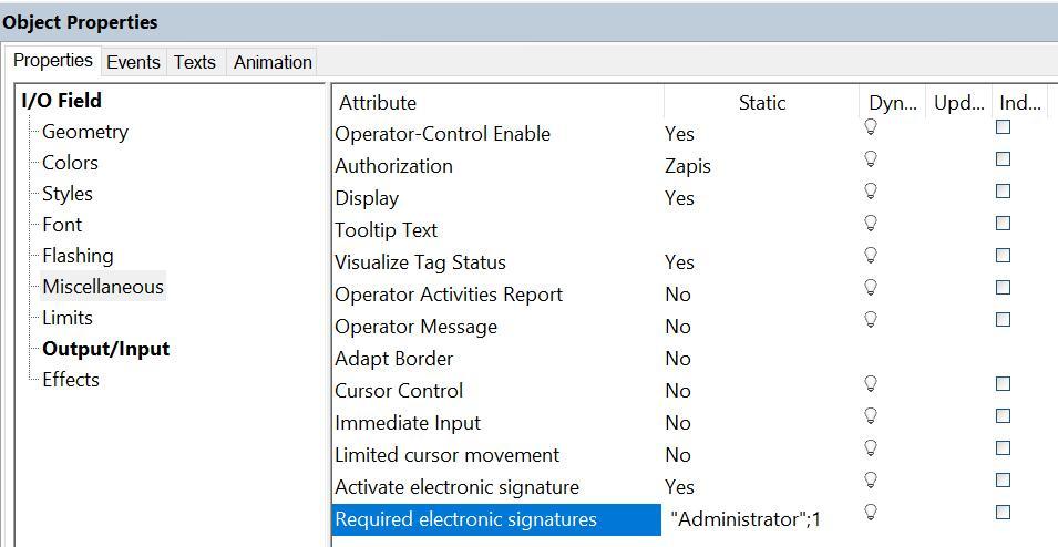 Electronic signature (WinCC basic) Nelze změnit.