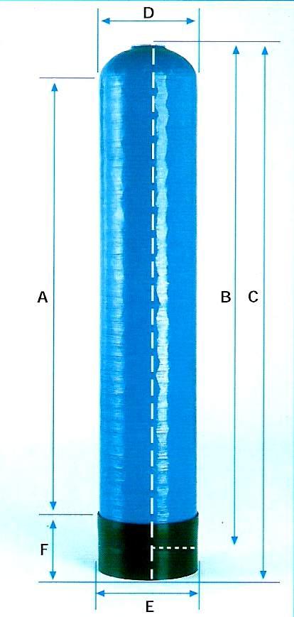 TLAKOVÉ NÁDOBY A OVLÁDACÍ VENTILY SORTIMENT 108.7 Tlakové nádoby laminátové Tlakové nádoby se využívají jako nádoby na filtrační hmotu pro různé druhy vodních filtrů.