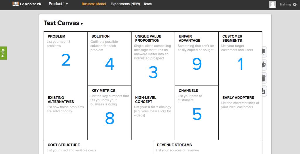 8.2 Příloha 2: Webová aplikace Lean Canvas z www.
