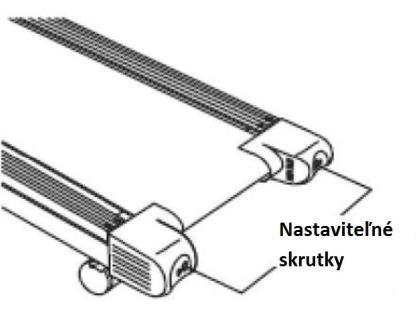 Běžecký pás zajistěte šroubem na pravé straně opory držadla.