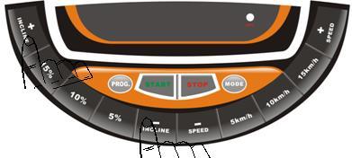 PROG: V pohotovostním režimu lze pomocí tlačítka PROG přepínat mezi programy P1-P99 a FAT. P1-P99 jsou přednastavené programy a funkce FAT slouží pro změření tělesného tuku.