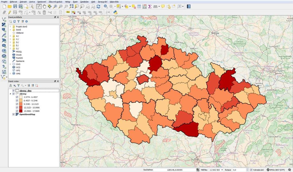 bude OpenStreetMap jevit jako podkladová mapa.