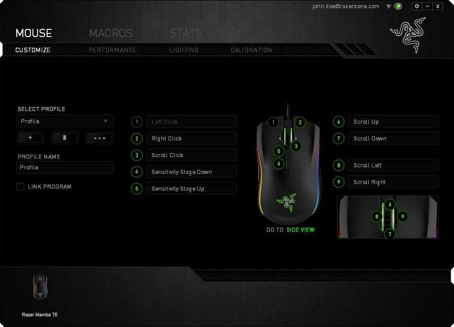 Instalace. Připojte zařízení k počítači 2. Nainstalujte Razer Synapse z www.razerzone.com/synapse 3. Spusťte instalaci a postupujte dle instrukcí na obrazovce 4.