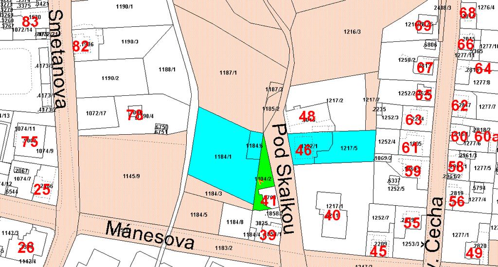 A) 10. prodej části p.p.č. 1184/2, geometrickým plánem nově označené jako p.p.č. 1184/9 o výměře 143 m 2 (celková výměra pozemku je 332 m 2 ) v k.ú.