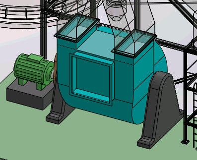 8.7 Spalinový ventilátor Podpůrný spalinový ventilátor je umístěn za technologií odsí ení a kryje její tlakové ztráty.