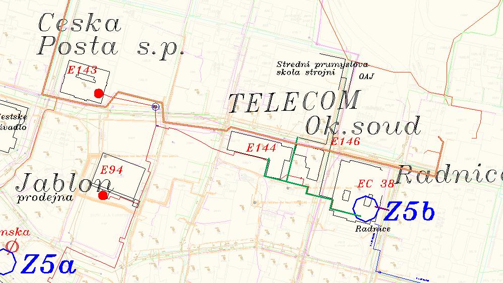 Radnice. Objekty zásobované parou Retail invest Jabloň a Česká pošta nebudou ke zdroji připojovány a budou v době zprovoznění odpojeny od CZT. Jednání s majiteli objektu k 12.12.2013 neproběhla.