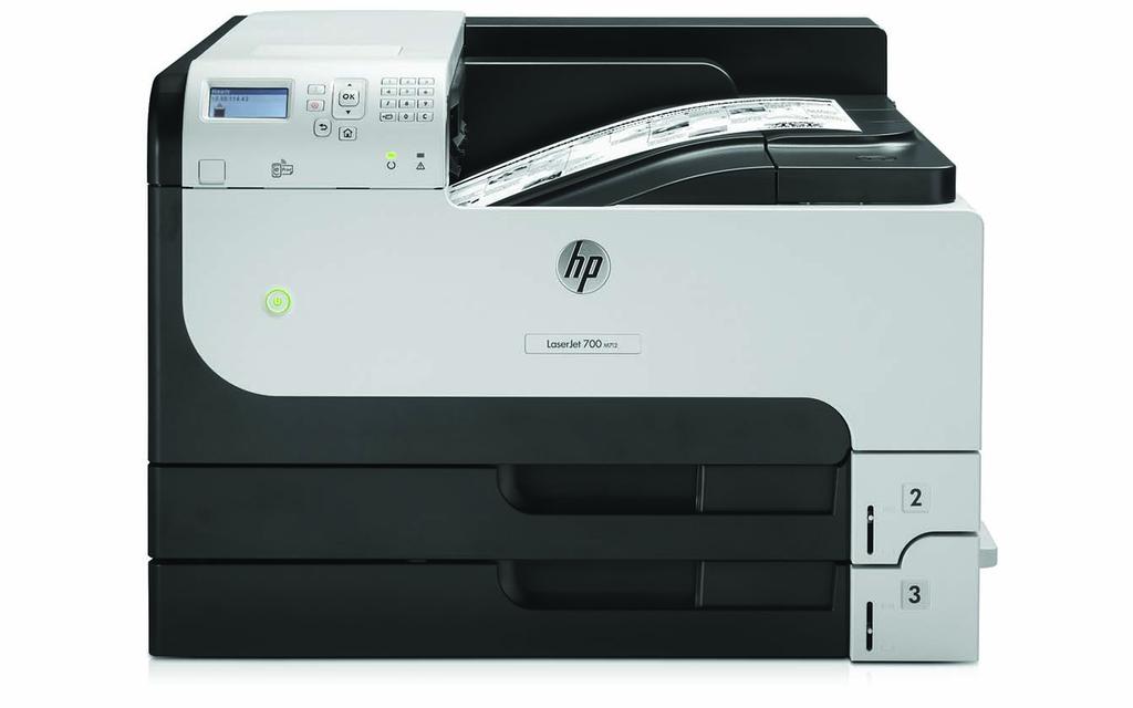 Datový list Tiskárna HP LaserJet Enterprise 700 M712dn Neskutečně rychlý, energeticky úsporný, černobílý tisk A3 Možnost velkoobjemového černobílého tisku na formáty papíru o velikosti až A3 s