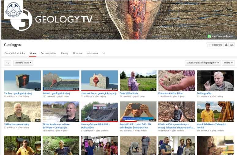 Elektronický obsah YouTube kanál Geology