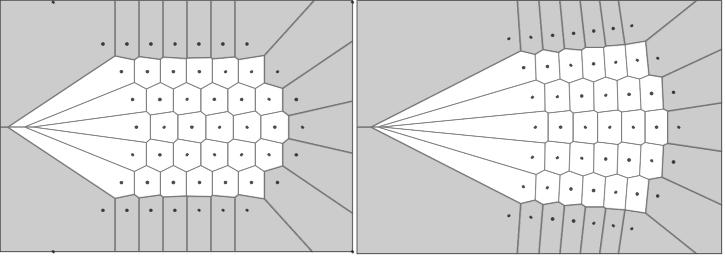 Obrázek 2: Selekce V (P i ) a V (Q i ), u kterých alespoň jeden z generátorů leží na konvexní obálce. u kterých je počet hran různý.