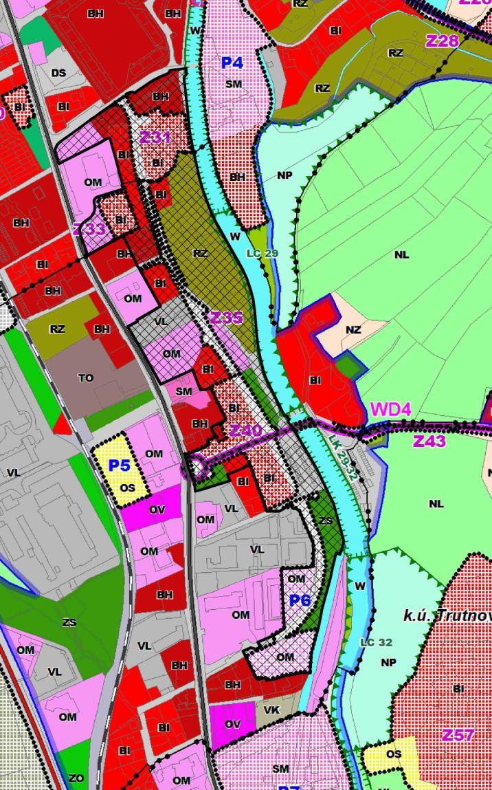 Urbanisticko architektonické řešení Z hlediska platné územně plánovací dokumentace (Územní plán Trutnov) je lokalita US.5 na rozhraní katastrálních území (dále jenom k.ú. ) Dolní Staré město a Horní Staré Město, součástí zastavitelného území.