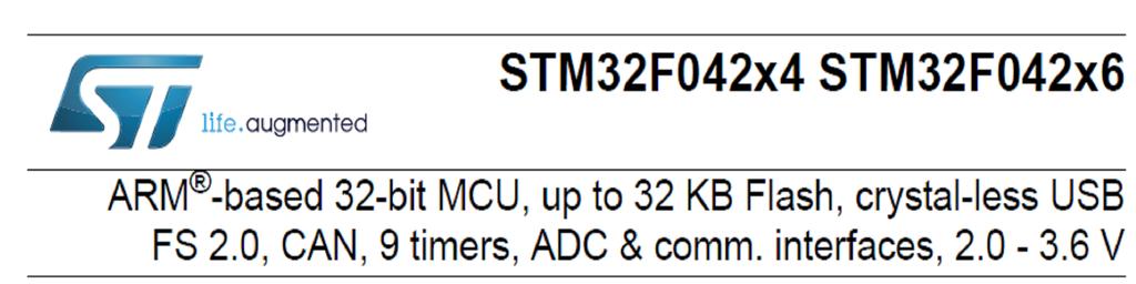 Mikrořadič STM32F042 Mikrořadič ( mikroprocesor ) s jádrem AM Cortex