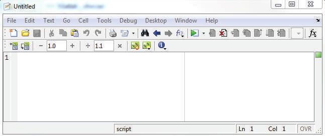 7.2.2 Vytvoření nového scriptu Opět je to velice intuitivní, podobně jako v softwaru OptSim. Volbou položky File New Script, nebo klávesovou zkratkou Ctrl + N. Obr. 7.6: Nový script.