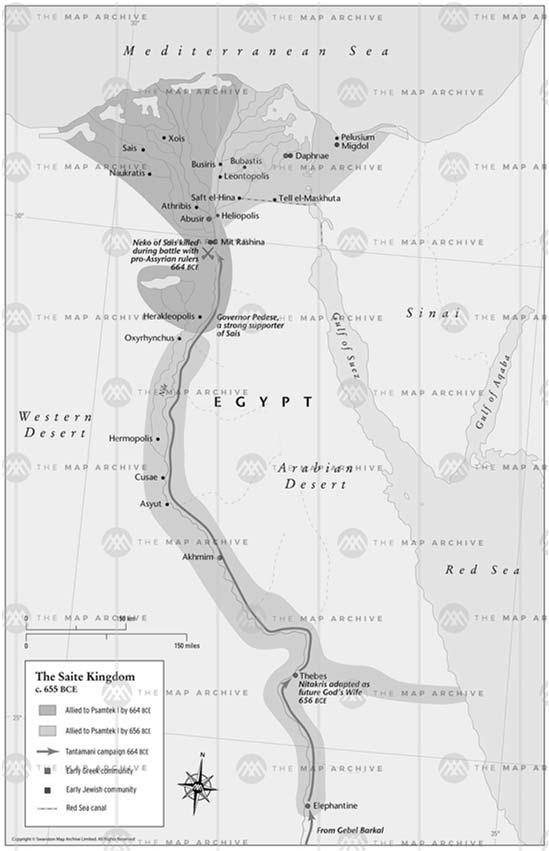 26. DYNASTIE Předchůdce: Neko I. (asi 672-664 BC) Obnovení územní jednoty Egypta a samostatnosti země Hlavní město: Sáje někdy také tzv. sajská dynastie Kořeny: snad v 24.