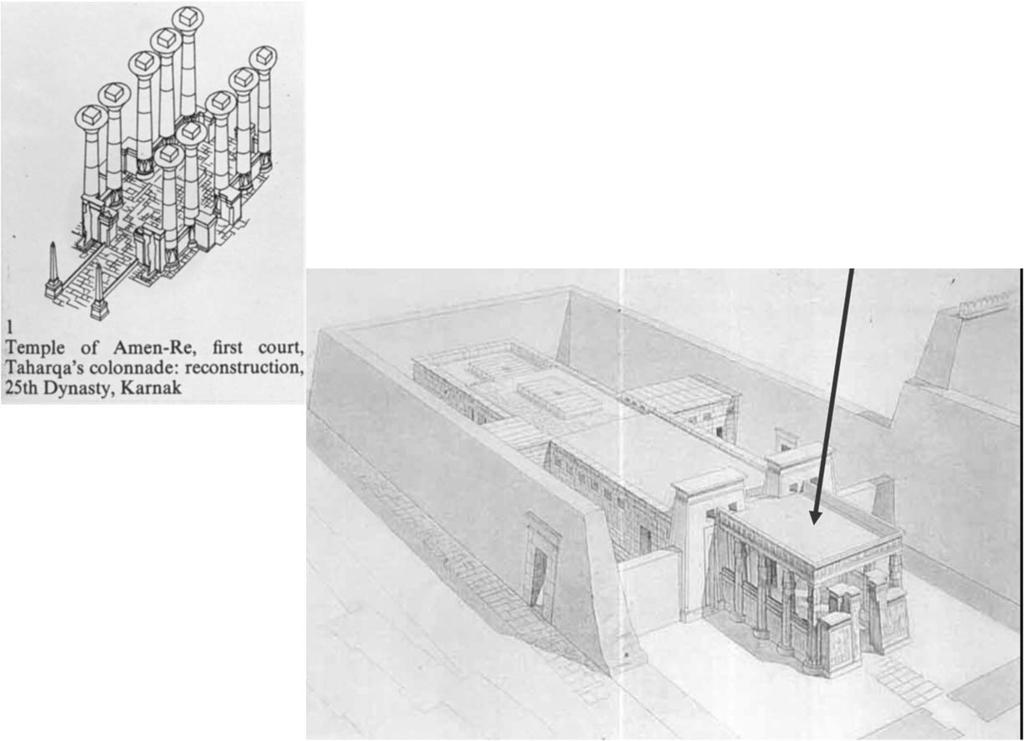 CHRÁMOVÉ STAVBY, 25. DYNASTIE Zpravidla přístavby či opravy již stávajících staveb Nový typ chrámové stavby kolonády tzv.
