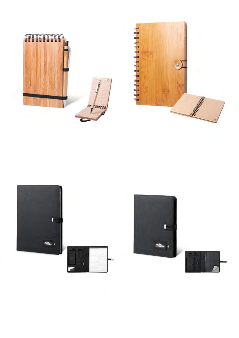 18 OFFICE & BUSINESS TUMIZ AP721129 Spirálový blok s deskami z bambusu a 70ti linkovanými listy, s bambusovým kuličkovým perem s modrou náplní.