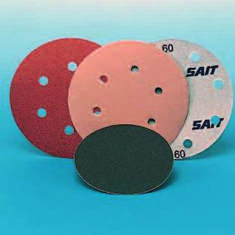 8-7 D - SAITAC - VEL Disky z brousicího papíru, suchý zip A - E Brousicí papír, brusivo korund, dvojitá pryskyřičná vrstva, podložka E, otevřená struktura.