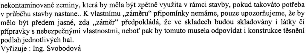 ~ nekontaminované zeminy, která by mìla být zpìtnì využita v rámci stavby, pokud takováto potøeba v prùbìhu stavby nastane.