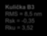 0 Rku = 3,55 0 Kulička B3 25 RMS = 8,5 nm