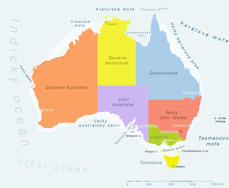 Politické uspořádání Australský svaz je konstituční monarchií. Hlavou státu je britský panovník. Jak se jmenuje hlavní město Austrálie? Austrálie vyhlásila nezávislost v roce 1901.