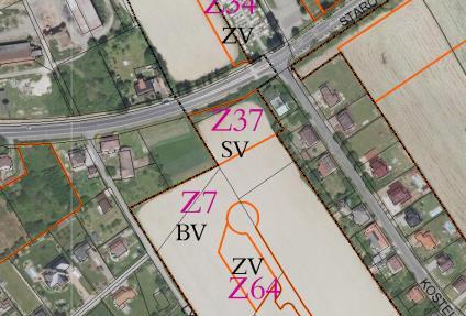 Součástí plochy je navržené veřejné prostranství veřejná zeleň Z64 ZV. V souladu se zadáním byla vymezena plocha pro rozvoj bydlení.