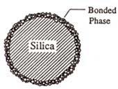 4 základní typy náplně kolon Bonded Phase Silica - silica bead