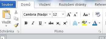 Nápověda Psaní textu rozlišujte spojovník a pomlčku: spojovník je na klávesnici před pravou klávesou SHIFT pomlčka není na klávesnici, napsat lze různě: dvojstisk CTRL + numerické mínus, ALT + 0150,