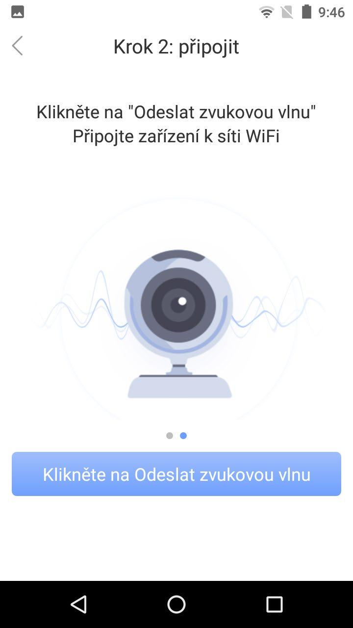 V dalším kroku klikněte na tlačítko Odeslat zvukovou vlnu a telefon bude vydávat zvukový signál kameře robotickou melodii.