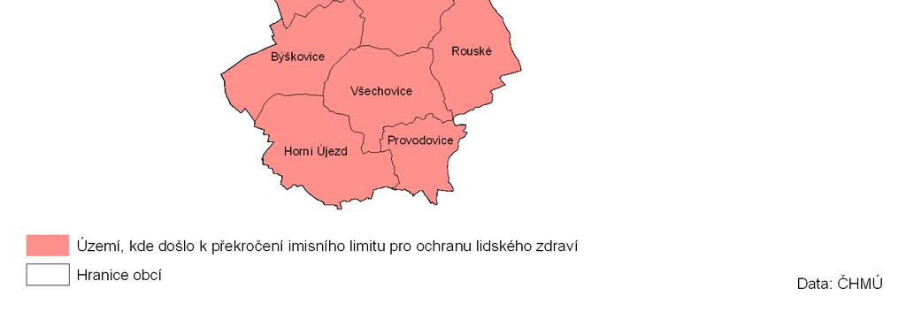 V roce 2006 nebyly překročeny hodnoty 24h imisního limitu pro SO 2, ročního imisního limitu pro NO 2, ani imisní limit pro benzen.