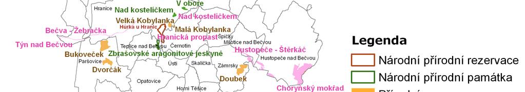 Z hlediska plošného zastoupení CHÚ se SO ORP Hranice jeví jako území s nízkým zastoupením chráněných území. Je to způsobeno mimo jiné absencí všech velkoplošných chráněných území.