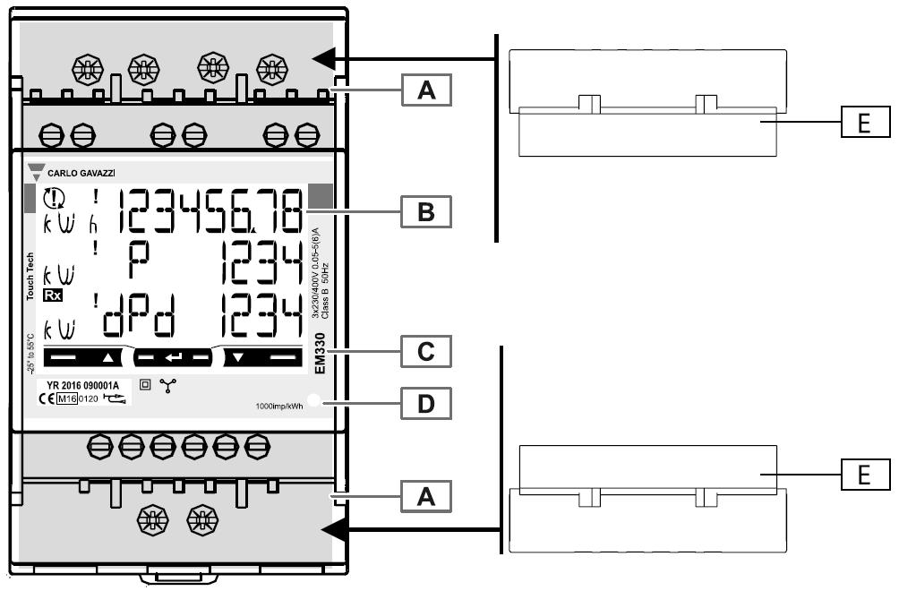 1.8 Upozornění Živé části pod napětím. Nebezpečí srdeční zástavy, popálenin a jiných zranění. Před instalací elektroměru odpojte napájení a zátěž. Po zapojení instalujte kryty svorek.