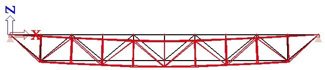 3. MEZNÍ STAV POUŽITELNOSTI Vypočteno pomocí SCIA engineer 16.0 Obr. 32 svislý posun δz na prvcích δz = 52,8 mm < δlim = = = 60 mm vyhovuje 4.