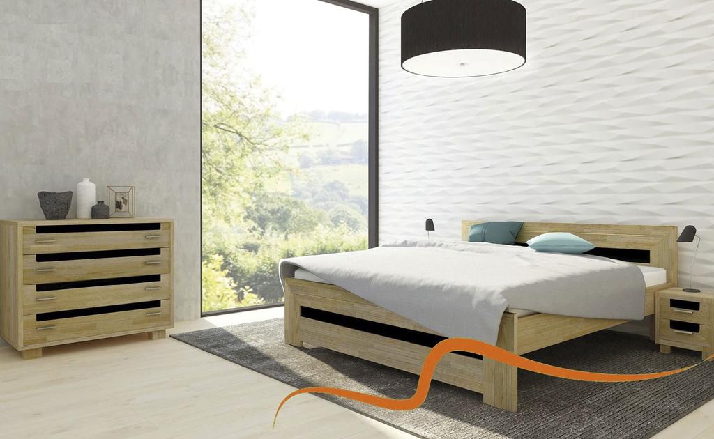 POSTEL Bet Smail Moderní postel ze 100% bukového masivu, tloušťka masivu 3/4 cm.