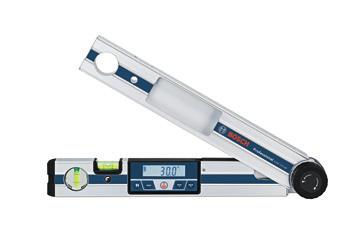 9-V-6LR61 doba provozu cca 200 h vypínací automatika cca 5 min hmotnost cca 1,3 kg šířka 25 mm výška 60 mm obsah balení: ochranné pouzdro, baterie Digitální úhloměr 144266 0.601.076.