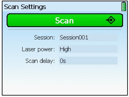 Obr. 5 Nabídka nastavení měření Scan Settings Kromě optimalizace polohy vzorku vůči spektrometru je třeba v nabídce Scan Settings (Obr. 5) zobrazené po stisknutí položky Scan (viz Obr.