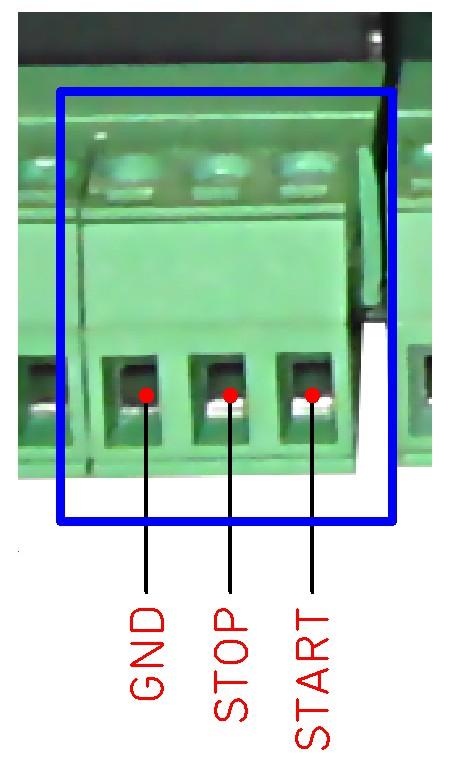 7.2.3 CNBTN (připojení ovládacích tlačítek) Při připojení řídících signálů pomocí konektoru CNLPT lze k jednotce GVE69 připojit ovládací tlačítka pro řídící systém, typicky tlačítka Cycle