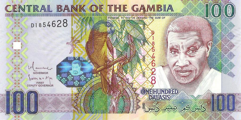 Jako příklad moderního kinegramu můžeme uvést nedatovanou bankovku Gambie z roku 2006 (Pick#29a).